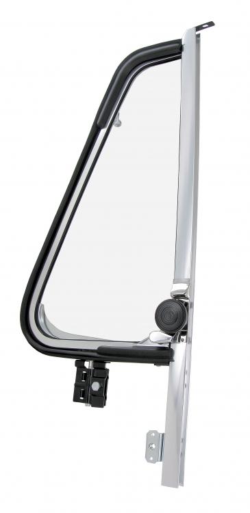 Tuuletusikkuna, jossa on kromattu kehys oikealle