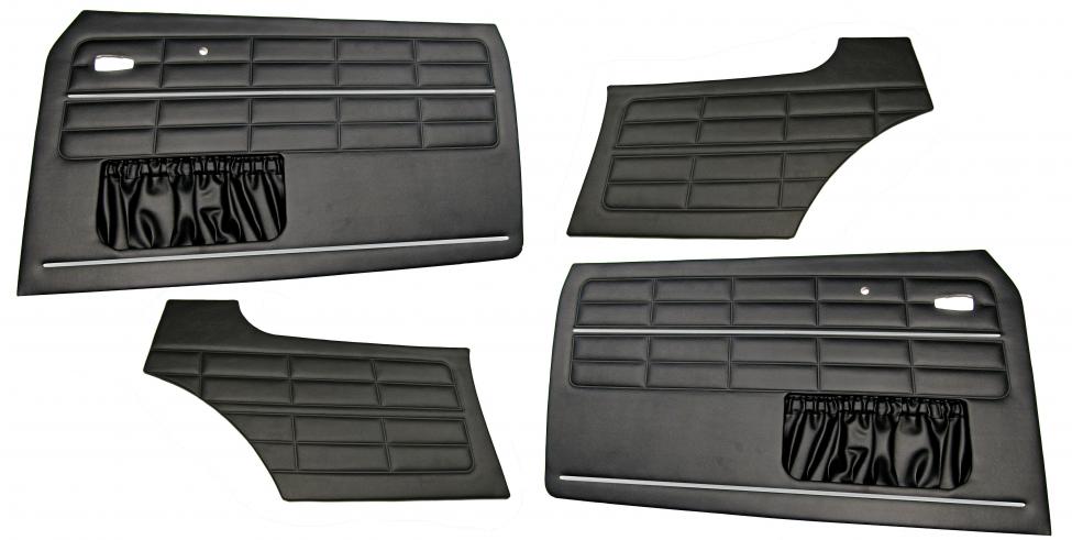 Ovi-ja takasivupahvit musta vinyyli (4 kpl)