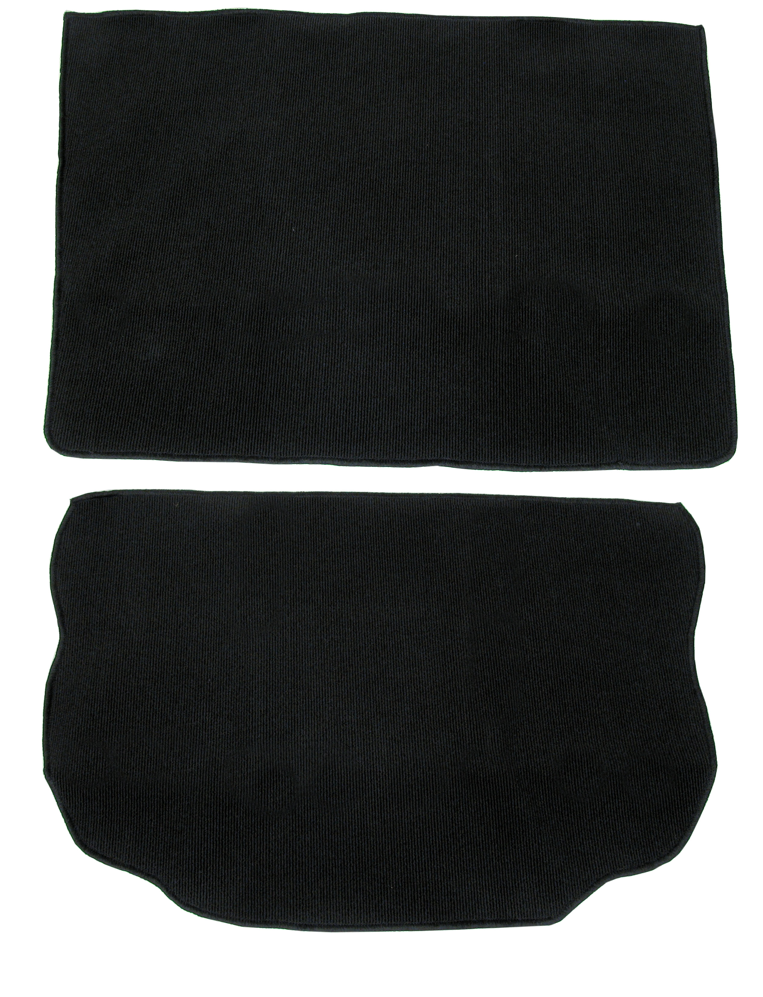 Ribbed bouclé luggage compartment carpet set, black (2-piece)