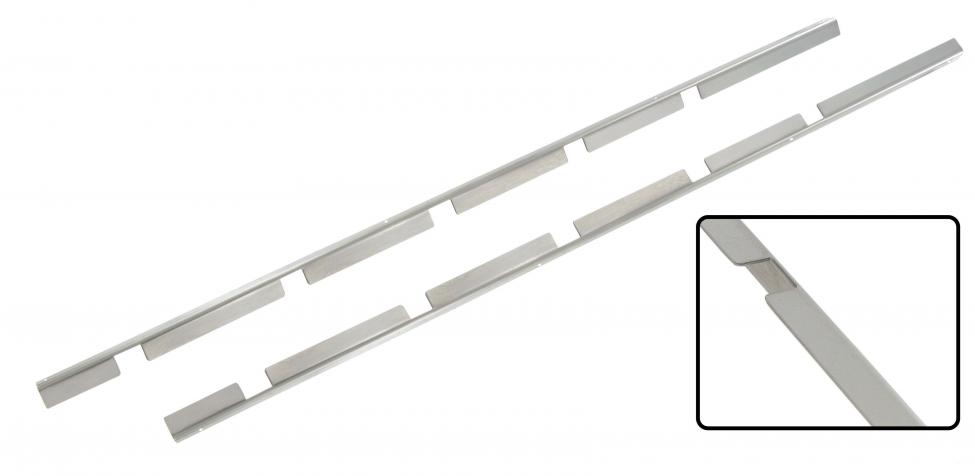 Etuoven liukuikkunan lukkokiskot, kiillotettua ruostumatonta terästä