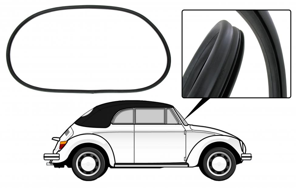 Joint de pare-brise (version prévue pour monter des moulures/baguettes/joncs)