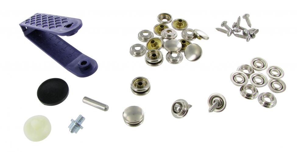 Aanschroefbare drukknoppen set inclusief persgereedschap