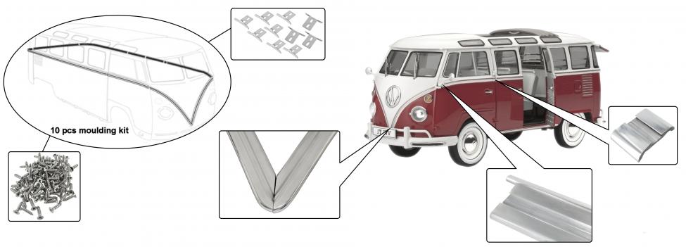 Kylkilistasarja (10-osainen) sisältää päätykappaleet ja kiinnitysruuvit