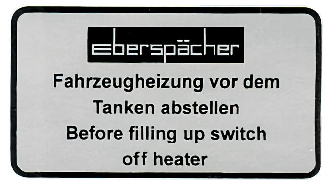 Tarra, Eberspächer polttoaineen täytön varoitus