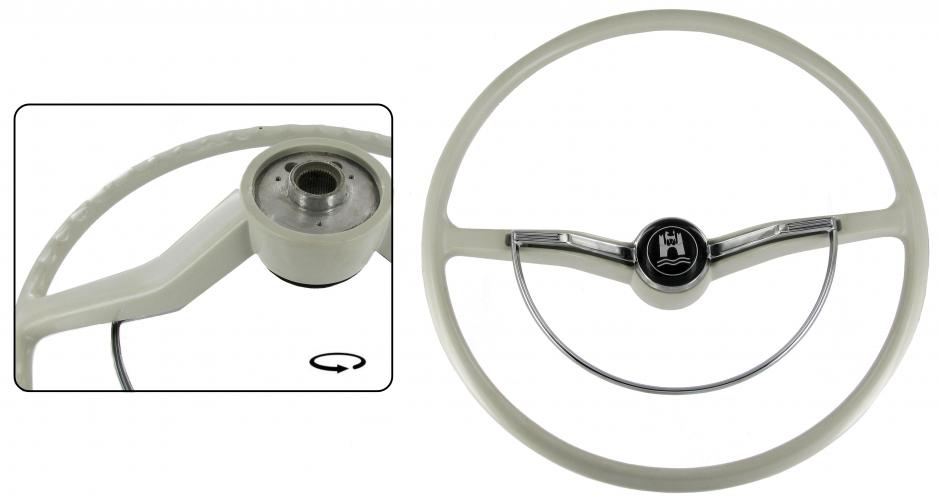 Ohjauspyörä vakio, hopeanvalkoinen, keskiöineen