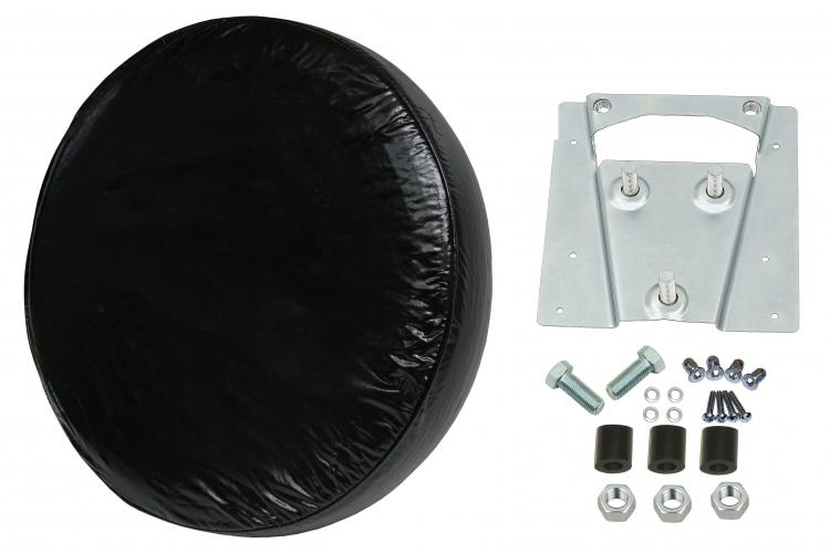 Universele reservewiel montage beugel inclusief zwarte reservewielhoes