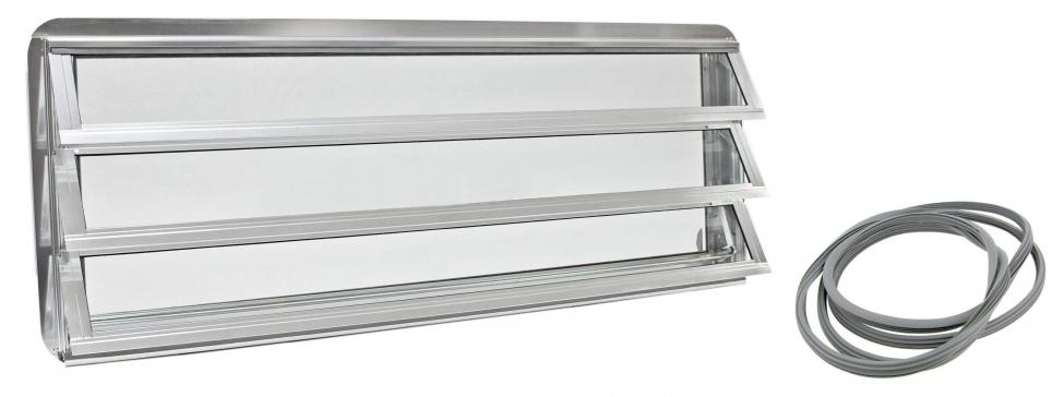 Complete louvered Westfalia puoli window sisältäen window screen oikea