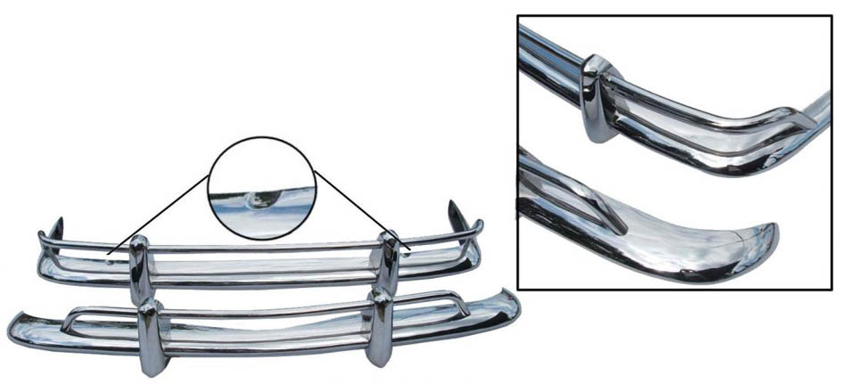 Kiillotetut ruostumattomasta teräksestä valmistetut vientipuskurit