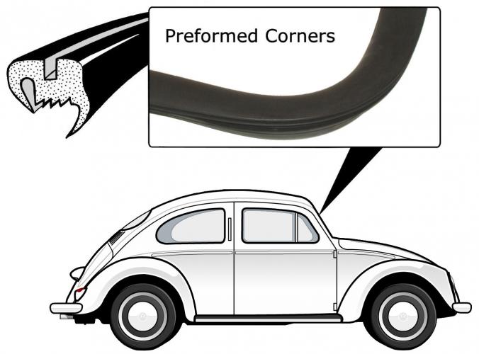 Voorruitrubber zonder sierlijstgroef