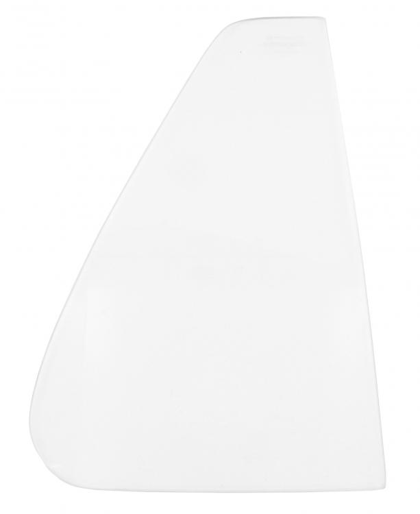 Fixed vent window glass for the left cabin door with clear glass