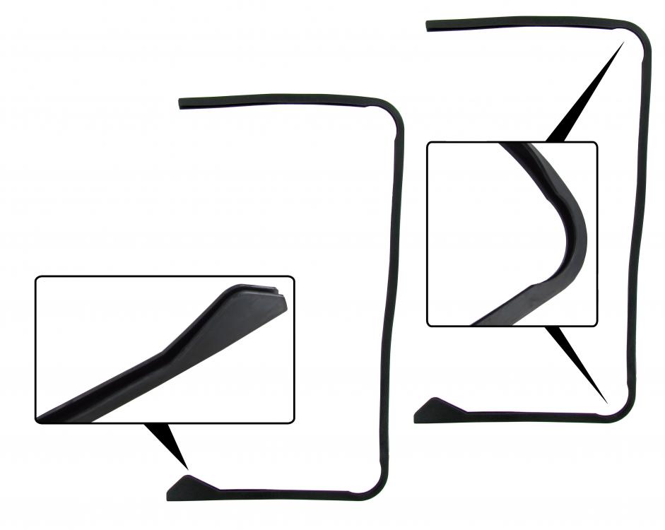 Borracha de vedação entre o vidro e o quadro da janela de ventilação media e traseira