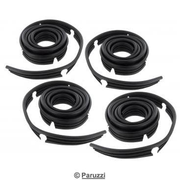 Fender seals black with cutouts B-quality (4 pieces)