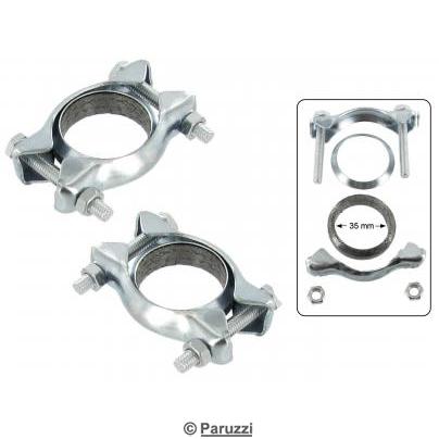 Colliers pour embout d'chappement ou changeur de chaleur, 2 kits complets
