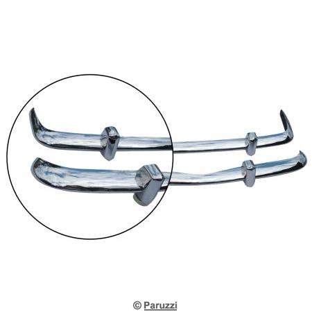 Polished stainless steel bumpers with bumper guards (per pair)