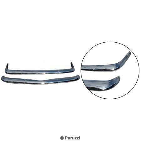Polished stainless steel bumpers without bumper guards (per pair)