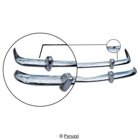 Pra-choques em Inox polido com garras de pra-choque (par) 