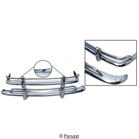 Pare-chocs modle export en inox poli, la paire
