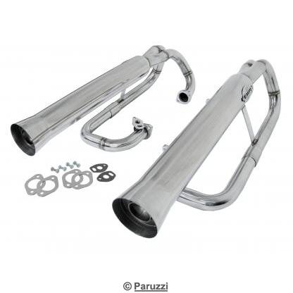 Polished stainless steel Dual racing exhaust system 