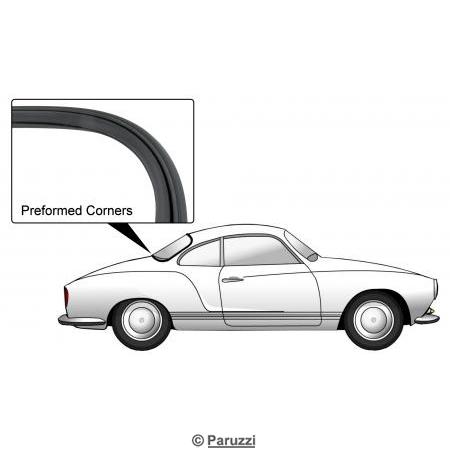 Rear window seal with molding groove