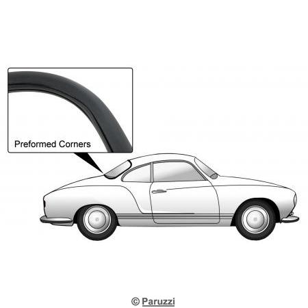 Rear window seal with molding groove