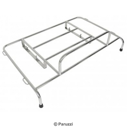 Polished stainless steel engine lid luggage rack