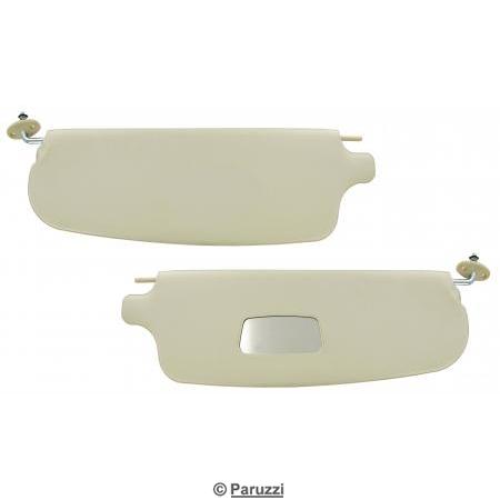 Sun visors white with mirror (per pair)