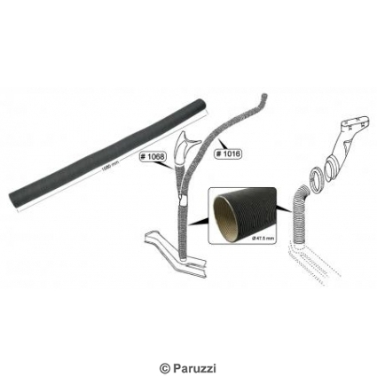 Heater hose on heater channel (each)