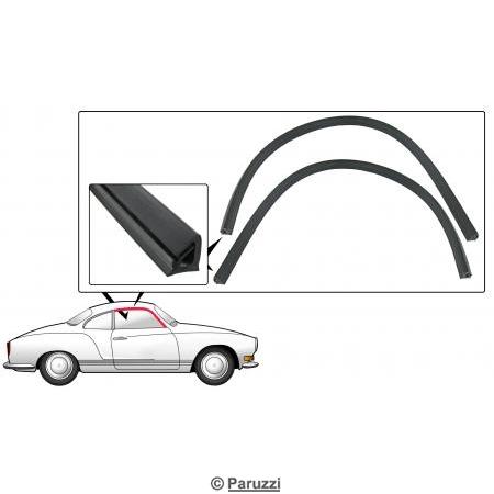 Joint suprieur de vitre/glace de porte, la paire
