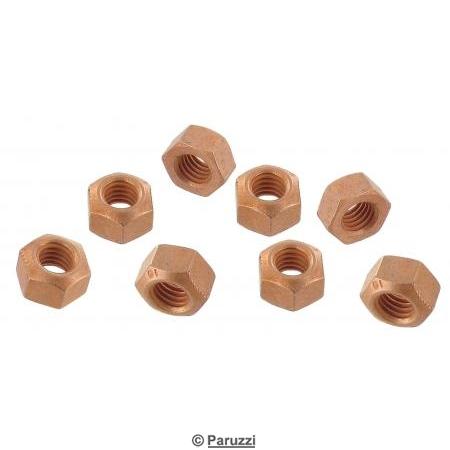 Coppered exhaust nuts (8 pieces)