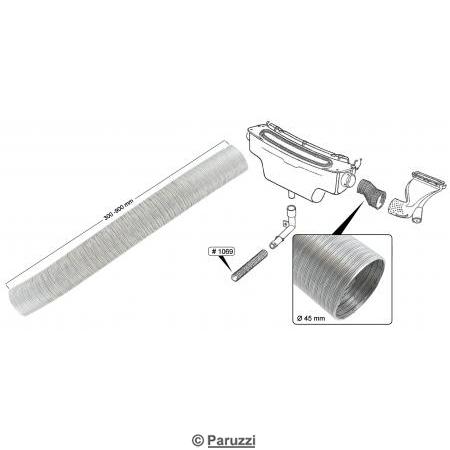 Anslutningsslang fr friskluftsbox i aluminium