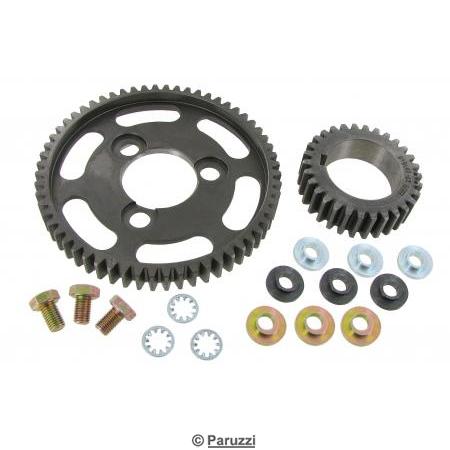 Adjustable cam gear kit with straight gears