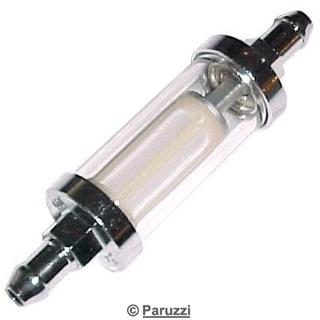 Fuel filter for carburetor engines chrome