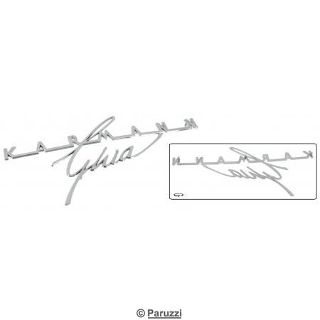 Motorklep embleem `Karmann Ghia` manuscript
