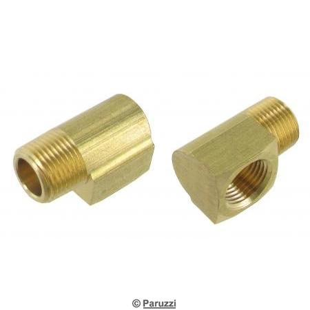 Brass fitting joissa internal ja external thread (per pair)