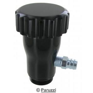 Black anodized straight oil filler