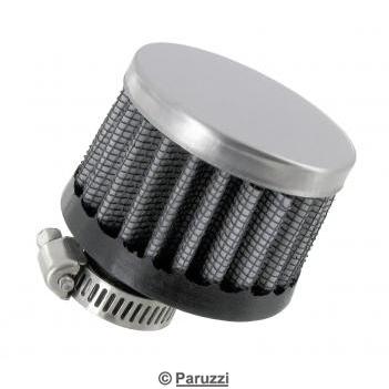 Case breather filter with a chrome plated top