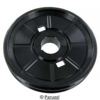 Aluminum stock style crankshaft pulley (black anodized)