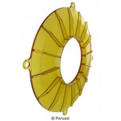 Yellow transparant finned backing plate cover 
