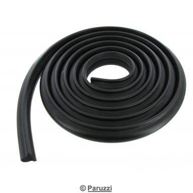 Bumper rubber impact strip for vehicles without overrider tubes 