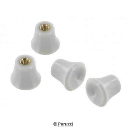 Pop-out latch knobs silver beige (4 pieces)