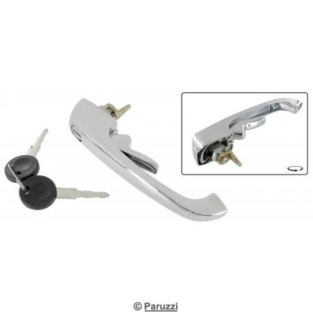 Cabin door handle chrome with lock (each)