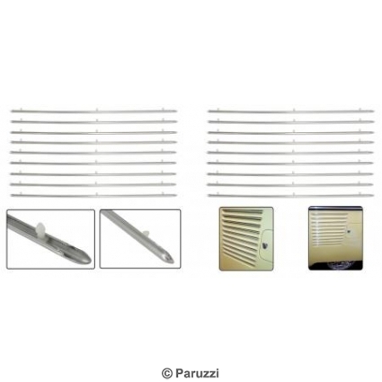 Polished stainless steel engine vent trim kit (18 pieces)