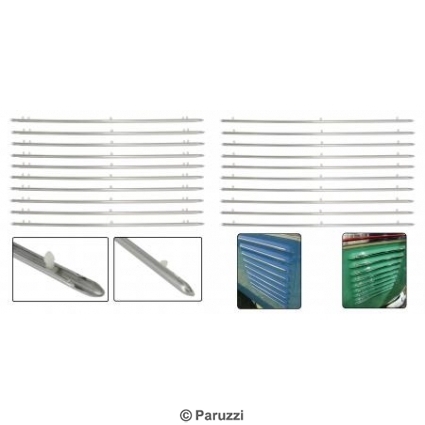 Polished stainless steel engine vent trim kit (20 pieces)