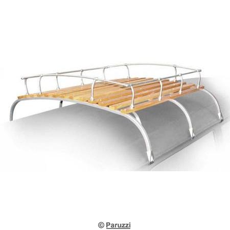 Classic roof rack painted grey/polished upper frame