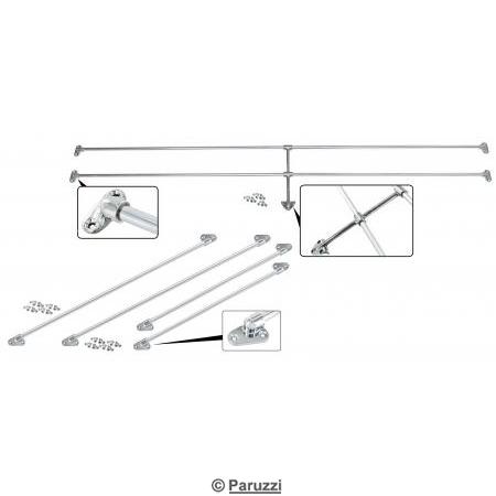 Tringle de protection de glace/jailbar pour 2 glaces latrales et une glace arrire
