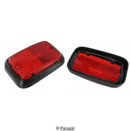 Side reflector rear (red with black base) (per pair)