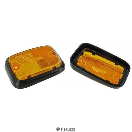 Side reflector front (amber with black base) (per pair)