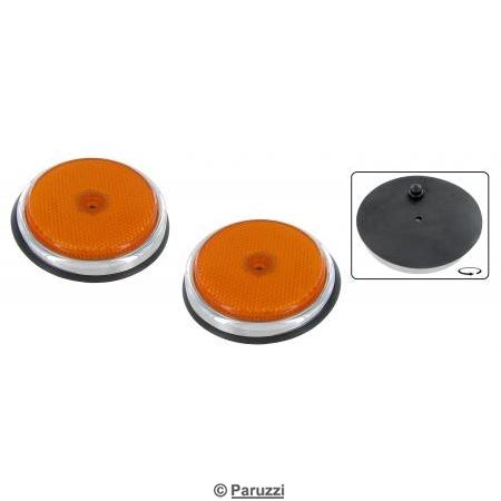 Zijreflector voorzijde amber (oranje) inclusief rubber (per paar)
