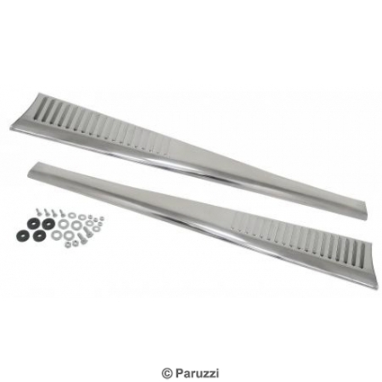 Louvred polished stainless steel running boards (per pair)