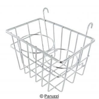 Storage basket with cup holders chrome